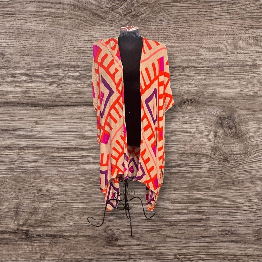 Michael Stars Geometric Boho Tribal Wrap Cardigan